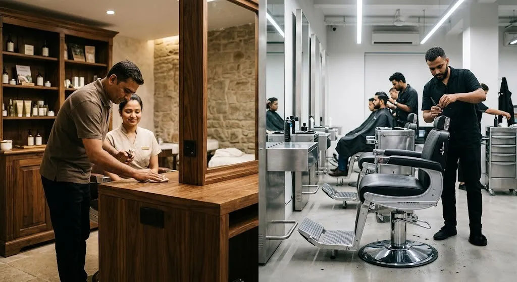 Wood vs. Metal Salon Furniture: The Salon Factory Strategic Guide