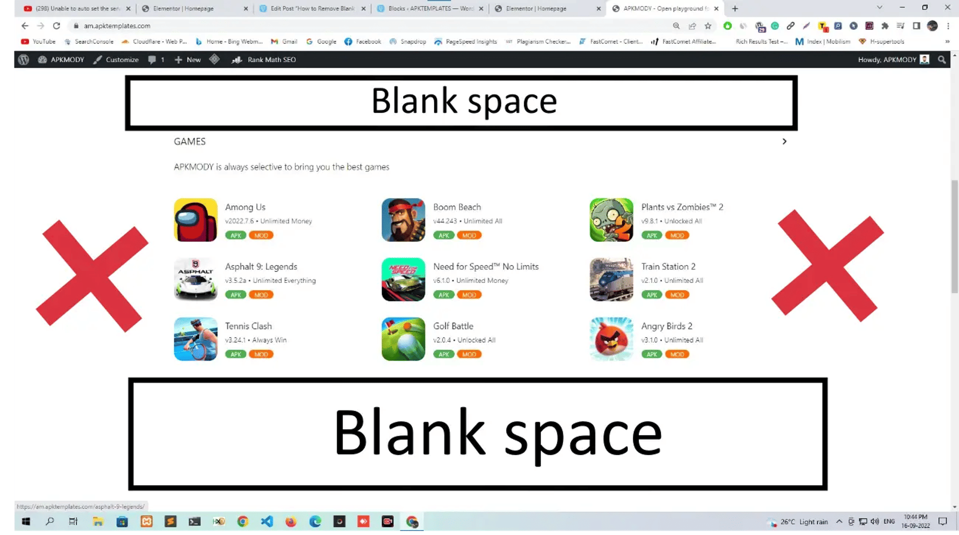 How to Remove Blank spaces on APKMODY Theme