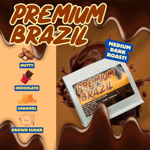 คั่วกลาง-เข้ม Premium Brazil Yellow Bourbon  หอมฟุ้ง หวานสู้นม 