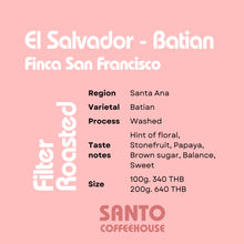 El Salvador Finca San Francisco Batian Washed - Roasted for Filter