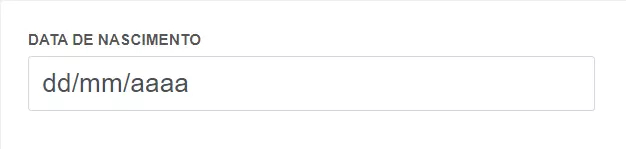imagem do campo da data de nascimento