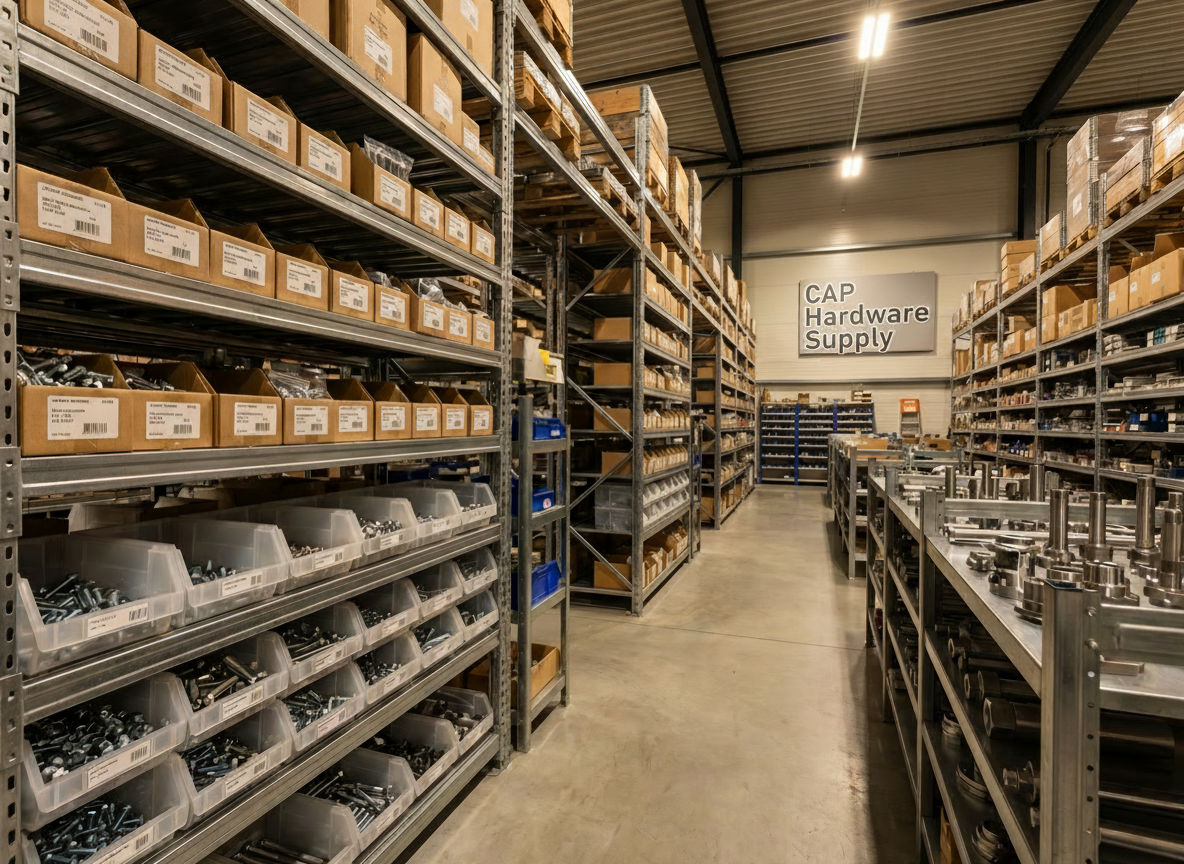 Warehouse sourcing hub showing CAP Hardware supply and sourcing capability