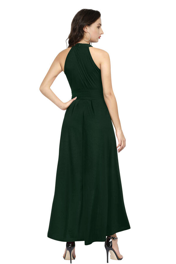Gorgeous Bottle Green Women’s Wear Maxi Dress - Image 4