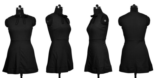 Black Sleeveless Round-Neck Knee-Length Dress - Image 5