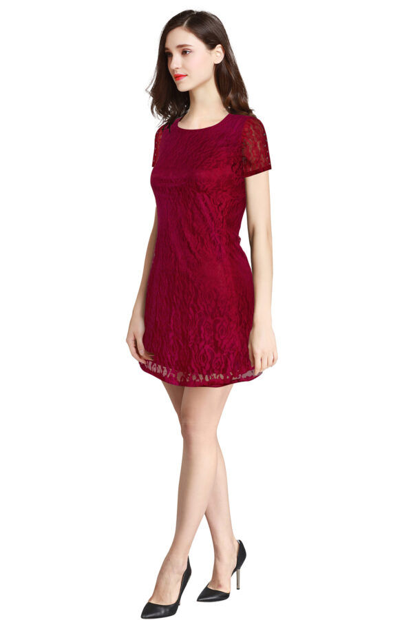 Maroon Rasal Bodycon Knee-Length Dress - Image 4