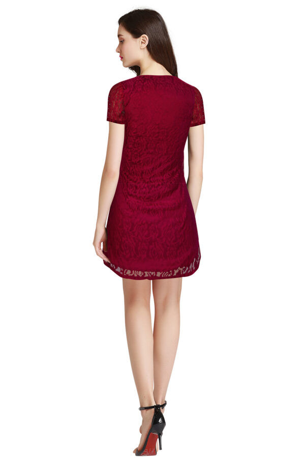 Maroon Rasal Bodycon Knee-Length Dress - Image 5