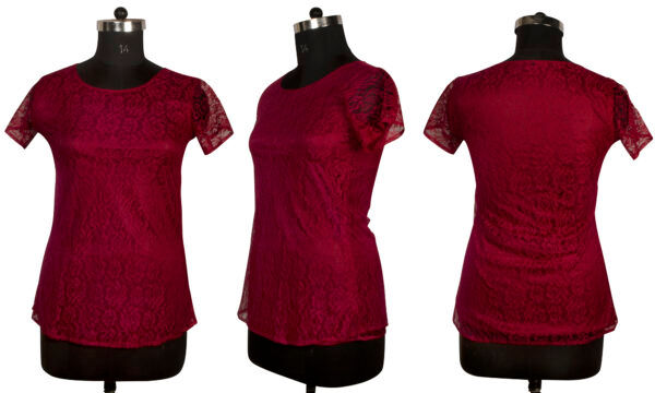 Maroon Rasal Bodycon Knee-Length Dress - Image 6
