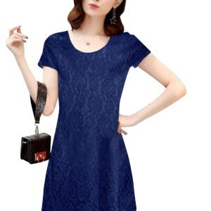 Navy Blue Rasal Bodycon Knee-Length Dress