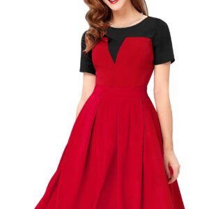 Fit & Flair Red Cap Sleeve Dress