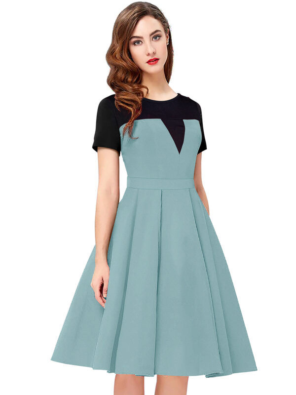 Fit & Flair Pista Cap Sleeve Dress - Image 2