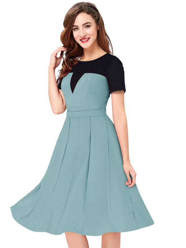 Fit & Flair Pista Cap Sleeve Dress - Image 3