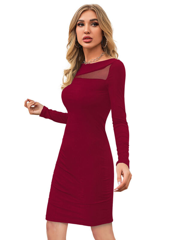 Timeless Maroon Full-Sleeve Bodycon Dress - Image 2