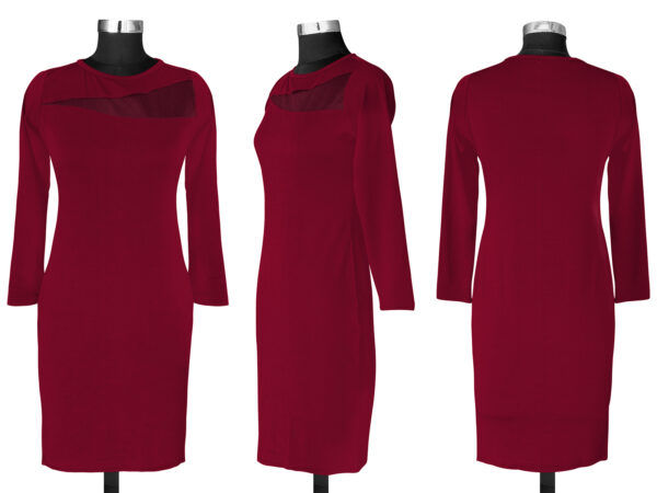 Timeless Maroon Full-Sleeve Bodycon Dress - Image 5
