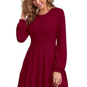 Timeless Maroon Full-Sleeve Fit & Flair Dress