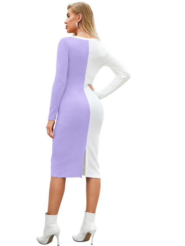 Elegant Purple Bodycon Dress - Image 4