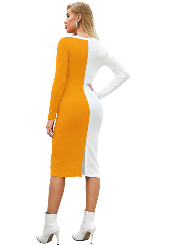 Elegant Yellow Bodycon Dress - Image 4