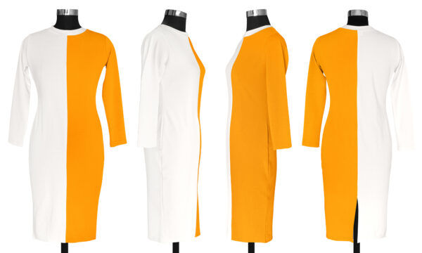 Elegant Yellow Bodycon Dress - Image 5