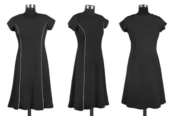 Elegant Black Round Neck Bodycon Dress - Image 5