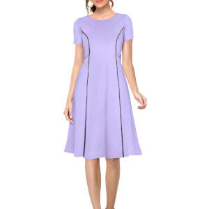 Elegant Purple Round Neck Bodycon Dress