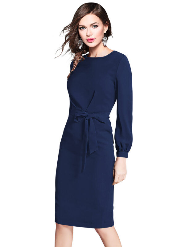 Gorgeous Navy Blue Bodycon Dress - Image 3
