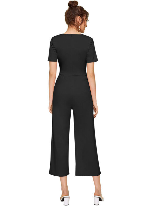 Black Cap Sleeves Jumpsuit - Image 5