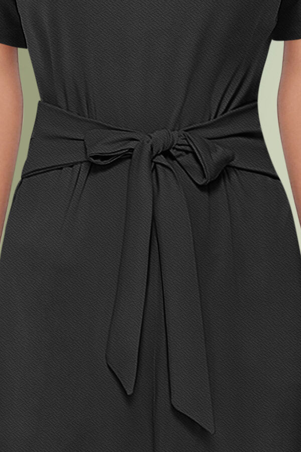 Black Cap Sleeves Jumpsuit - Image 6