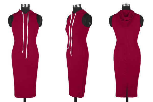 Maroon Sleeveless Bodycon Dress - Image 5