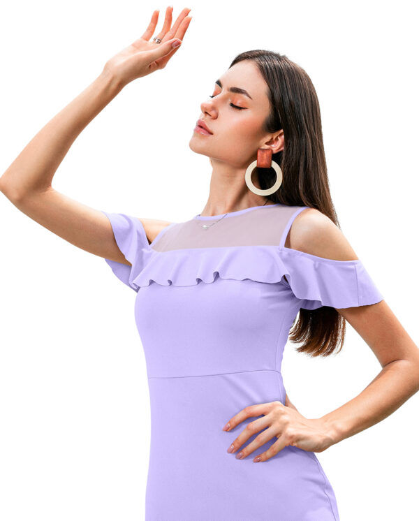 Lavender Sleeveless Bodycon Dress - Image 4