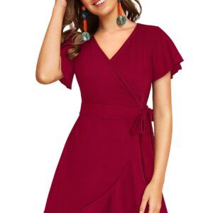 Flaired Sleeve Maroon Bodycon Dress