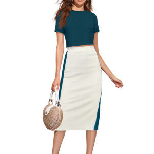 Morpitch Cap Sleeve Round Neck Dress