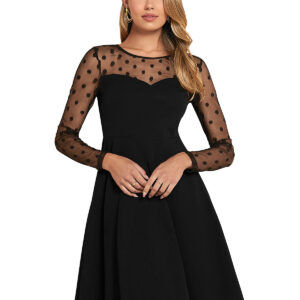 Fit & Flair Black Full Sleeve Dress