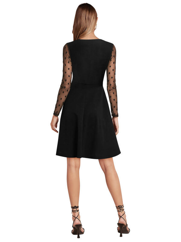 Fit & Flair Black Full Sleeve Dress - Image 4