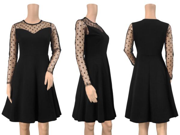 Fit & Flair Black Full Sleeve Dress - Image 5
