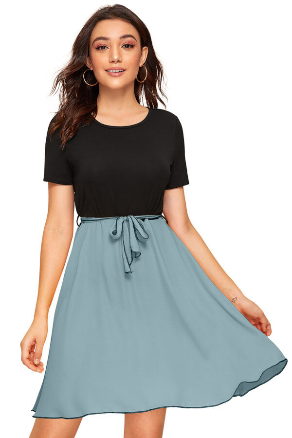 Pista Cap-Sleeve Stretchable Fit & Flare Knee-Length Dress