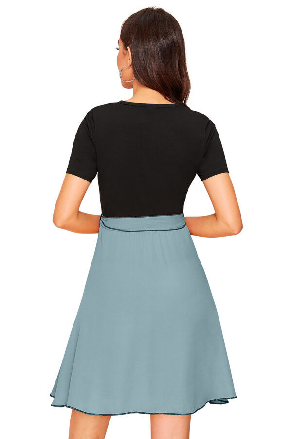 Pista Cap-Sleeve Stretchable Fit & Flare Knee-Length Dress - Image 5