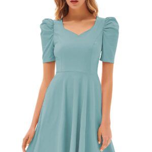 Pista V-Neck Cap-Sleeve Fit & Flare Knee-Length Dress