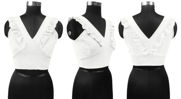 White Sleeveless Shoulder Straps Tops - Image 6
