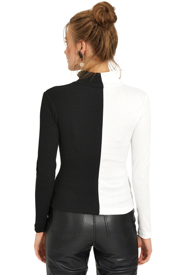 Black High Neck Full Sleeve T-Shirt - Image 5