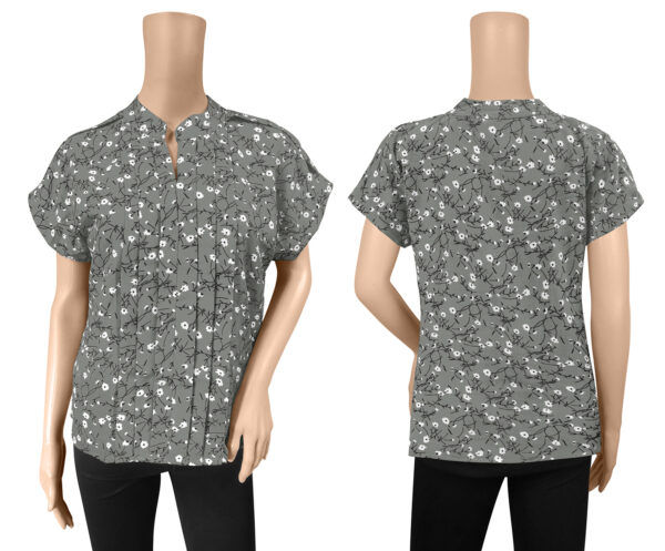 Grey Half Sleeves Printed Top - Image 5