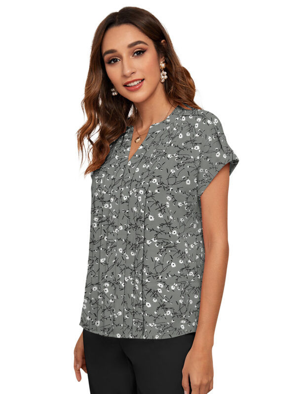 Grey Half Sleeves Printed Top - Image 3