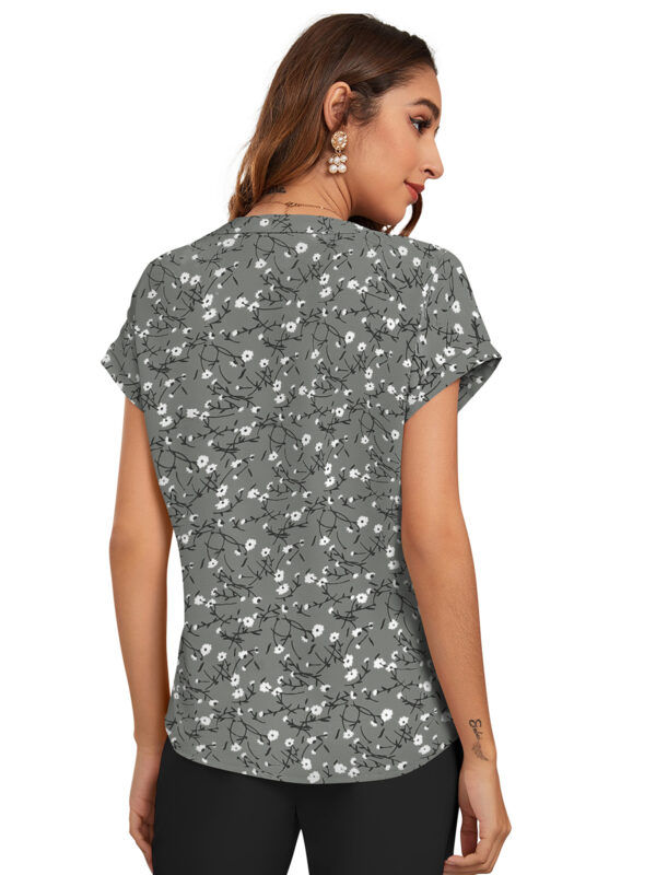 Grey Half Sleeves Printed Top - Image 4