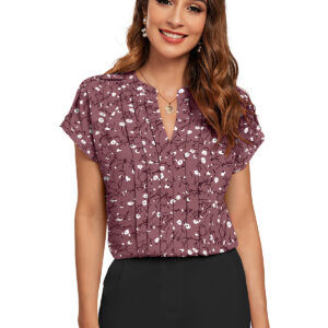 Pink Half Sleeves Printed Top