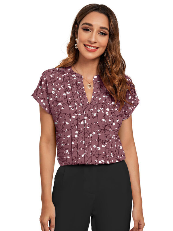 Pink Half Sleeves Printed Top
