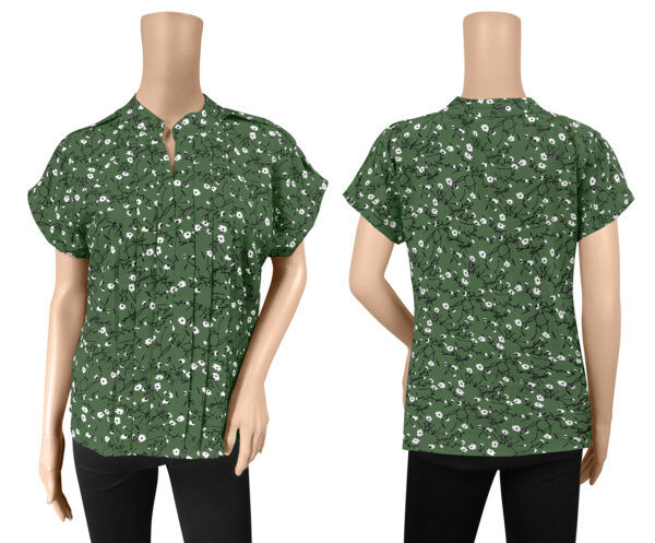 Green Half Sleeves Printed Top - Image 5