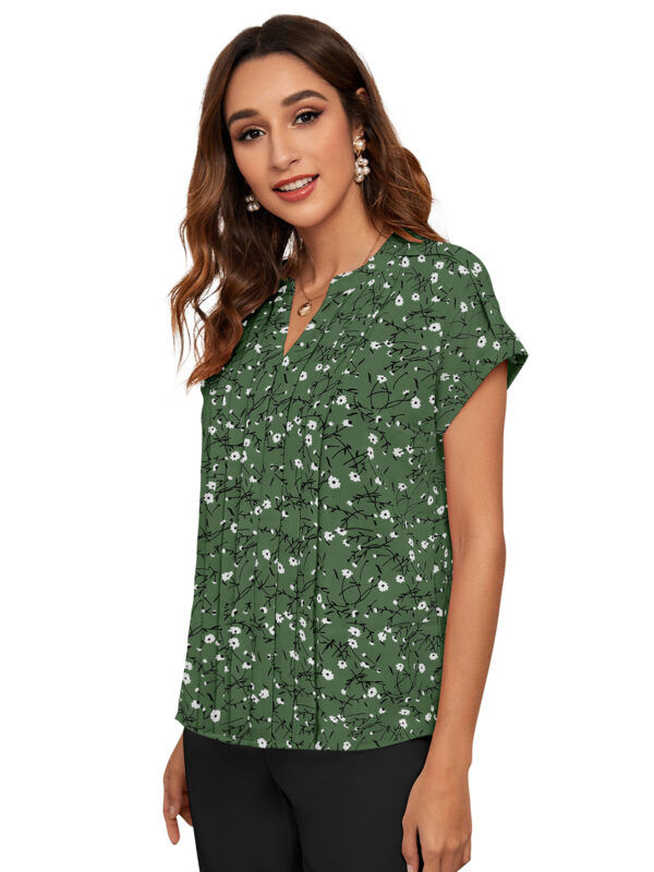 Green Half Sleeves Printed Top - Image 3