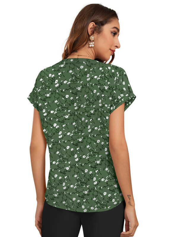 Green Half Sleeves Printed Top - Image 4
