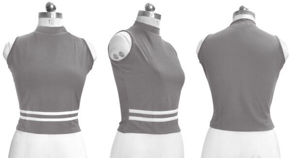 Sleeveless Grey High Neck Top - Image 5