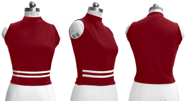 Sleeveless Maroon High Neck Top - Image 5
