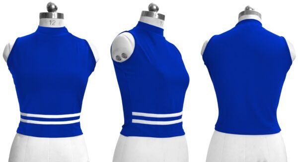 Sleeveless Royal Blue High Neck Top - Image 5