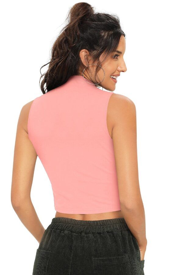 Sleeveless Peach High Neck Top - Image 4